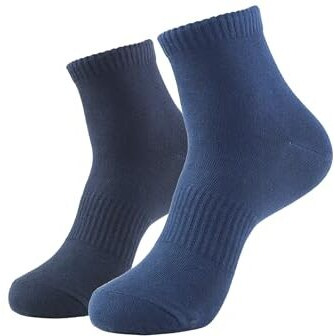 Jockey Men's Ankle Length Compact Cotton Stretch Socks With Stayfresh Treatment (Pack Of 2) 7106_Black&Navy_Free Size