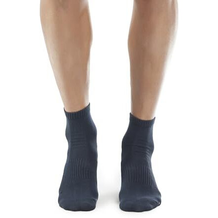 Jockey Men's Ankle Length Compact Cotton Stretch Socks With Stayfresh Treatment (Pack Of 2) 7106_Black&Navy_Free Size