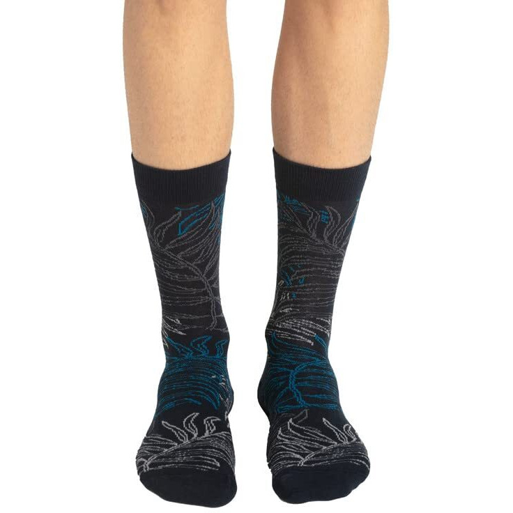 Jockey Men's Compact Cotton Stretch Calf Length Printed Socks With Stay Fresh Technology_Pack Of 3_Style_7104_Black_Free Size