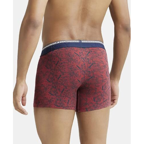 Jockey Us63 Men's Super Combed Cotton Elastane Stretch Printed Trunk With Ultrasoft Waistband_Assorted_M (Pack Of 2_Colors & Prints May Vary)