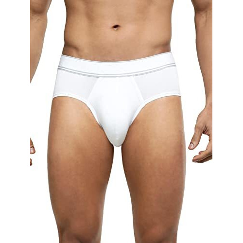 Jockey Hg15 Men's Tencel Micro Modal Elastane Stretch Solid Brief With Stay Fresh Properties_White_M