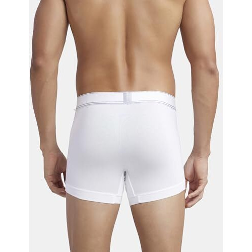 Jockey Hg16 Men's Tencel Micro Modal Elastane Stretch Solid Trunk With Natural Stay Fresh Properties_White_M