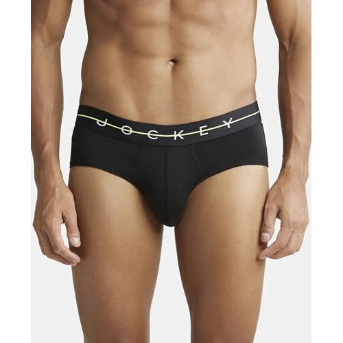 Jockey Ny15 Men's Super Combed Cotton Elastane Stretch Solid Brief With Ultrasoft Waistband_Assorted_M (Pack Of 2_Colors & Prints May Vary)