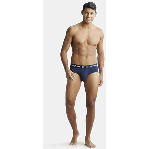 Jockey Ny15 Men's Super Combed Cotton Elastane Stretch Solid Brief With Ultrasoft Waistband_Assorted_M (Pack Of 2_Colors & Prints May Vary)