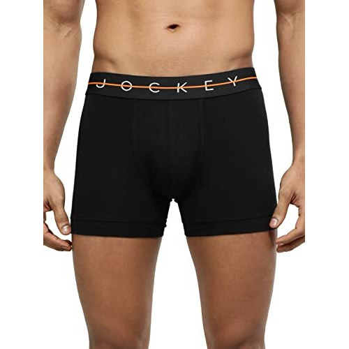 Jockey Ny16 Men's Super Combed Cotton Elastane Stretch Solid Trunk With Ultrasoft Waistband_Assorted_M (Pack Of 2_Colors & Prints May Vary)