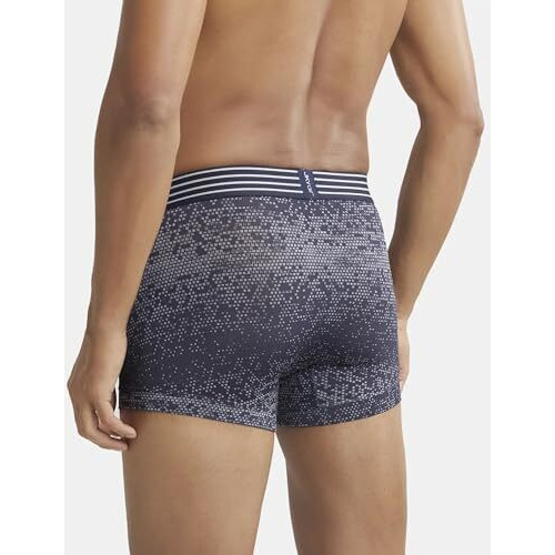 Jockey Mm08 Men's Microfiber Mesh Elastane Stretch Printed Trunk With Breathable Mesh And Stay Dry Technology_True Navy_L