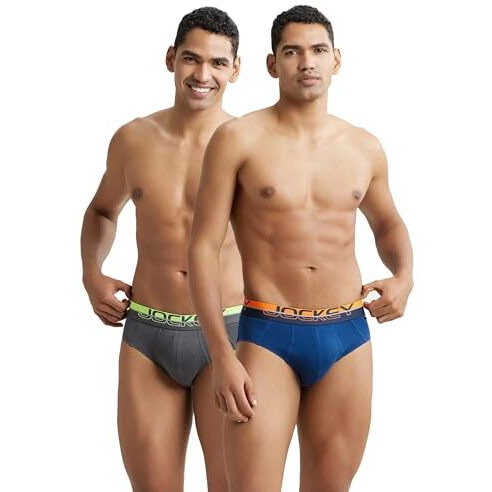 Jockey Fp01 Men's Super Combed Cotton Solid Brief With Ultrasoft Waistband_Asphalt_M