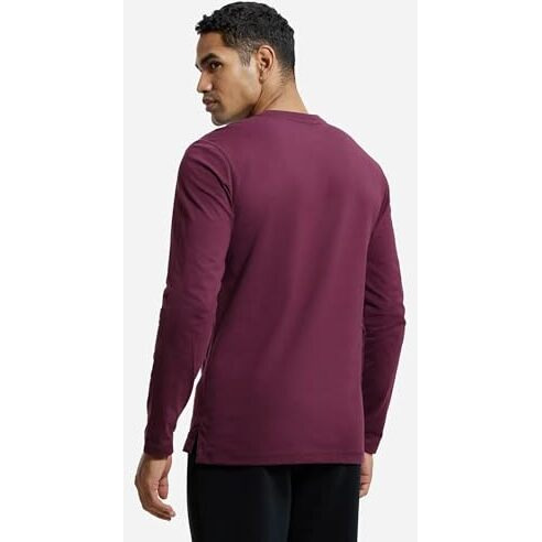 Jockey Us87 Men's Super Combed Cotton Rich Solid Full Sleeve Henley T-Shirt_Wine Tasting_L