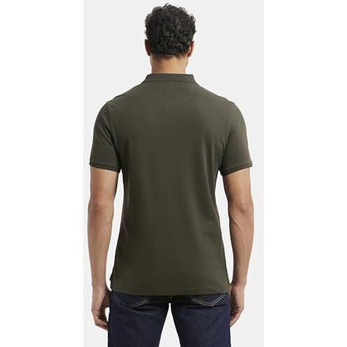Jockey 3912 Men's Super Combed Cotton Rich Solid Half Sleeve Polo T-Shirt_Olive_L