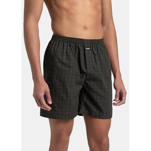 Jockey 1223 Men's Super Combed Mercerized Cotton Woven Checkered Boxer Shorts With Side Pocket (Pack Of 2)_Multicolor_L