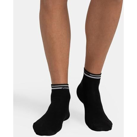 Jockey 7002 Men's Compact Cotton Stretch Ankle Length Socks With Stay Fresh Treatment (Pack Of 2)_Black_Free Size