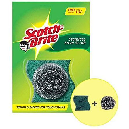 Scotch Brite Stainless Steel Scrub Plus Scrub Pad Combo (Pack Of 6)
