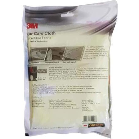3M Car Care Microfiber Yellow Cloth (30X35Cm, Pack Of 1) - 280 Tc