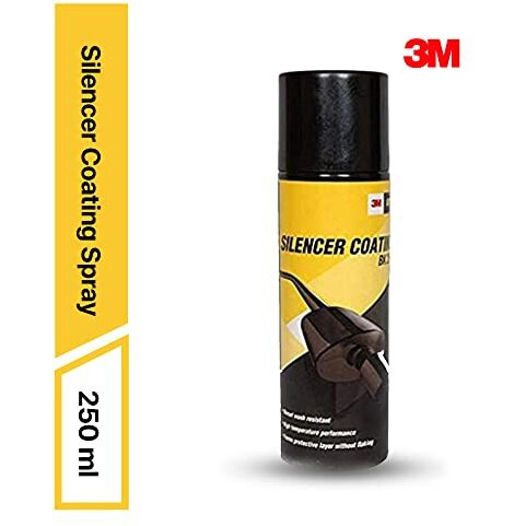 3M Silencer Coating Spray For Bikes, Prevent Rust And Leak, Diesel Wash Resistance (160G, Black)