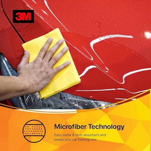 3M Car Care Microfiber Cloth (3 Pieces) | Non-Scratching Cloth For Exterior, Interior And Glass | Absorbent Microfiber Technology, 200 Gsm, Multicolor