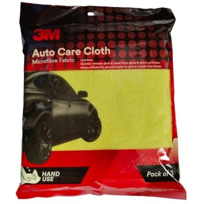 3M Car Care Microfiber Cloth (3 Pieces) | Non-Scratching Cloth For Exterior, Interior And Glass | Absorbent Microfiber Technology, 200 Gsm, Multicolor