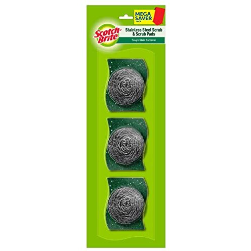 Scotch-Brite Stainless Steel Scrub - Pack Of 3 With Free 3 Scrub Pads