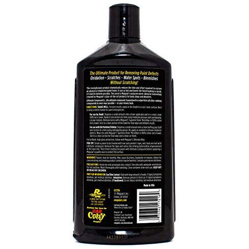 Meguiar's Ultimate Compound Micro Abrasive Technology Quickly Remove Paint Defects Scratches And Swirls Hand Application Or Da Polisher