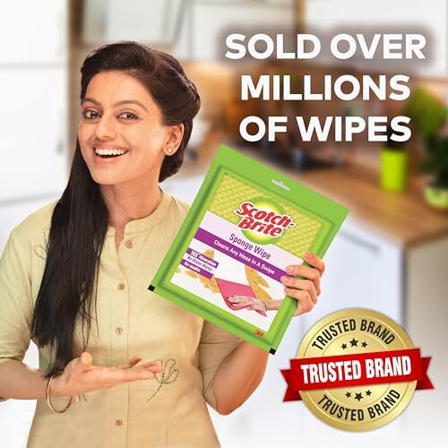 Scotch-Brite ,Multi-Purpose , Easy To Use Kitchen Cleaning Sponge Wipe (10 -Pieces)
