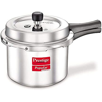 Prestige Popular Svachh Aluminium Outer Lid Pressure Cooker, 1.5 Litre - Silver, Medium (10162), 1.5 Liter