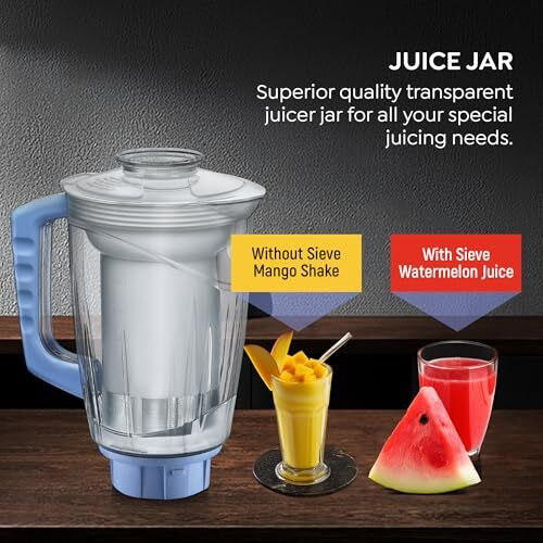 Prestige Iris 750 Watt Mixer Grinder With 3 Stainless Steel Jar + 1 Juicer Jar (White And Blue)