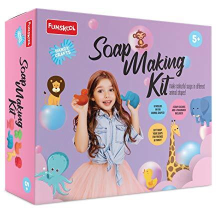 Handycrafts Funskool Soap Making Kit, 6 Different Shapes, Diy Kit, Art And Craft Set For Kids, Learning, Fun & Engaging Activity For Childrens, Multicolour, Gift Set For Kids, Age 5+ Years