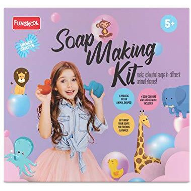 Handycrafts Funskool Soap Making Kit, 6 Different Shapes, Diy Kit, Art And Craft Set For Kids, Learning, Fun & Engaging Activity For Childrens, Multicolour, Gift Set For Kids, Age 5+ Years