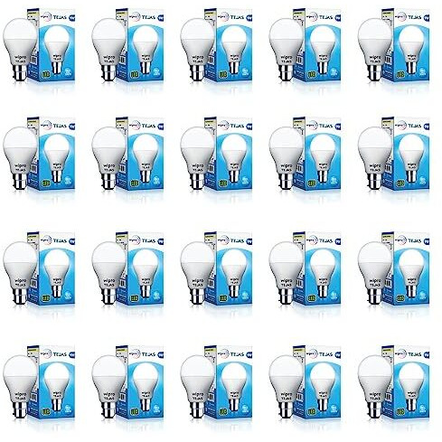Wipro Tejas 9W Led Bulb For Home & Office |B22 Led Bulb Base |Cool Day White Light (6500K) |4Kv Surge Protection |High Voltage Protection |Eco Friendly Energy Efficient | Pack Of 20