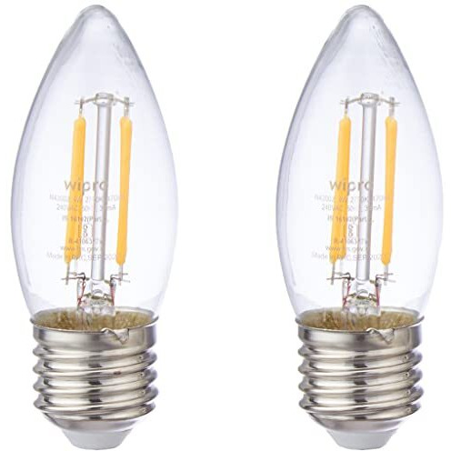 Wipro Garnet Base E27 4 Watts Led Bulb (Yellow, Pack Of 2)