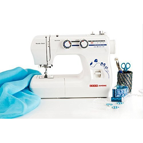 Usha Janome Wonder Stitch Automatic Zig-Zag Electric Sewing Machine ||Free Sewing Kit || 13 Built-In-Stitches || 21 Stitch Function(White) With Complementary Sewing Lessons In Nine Languages