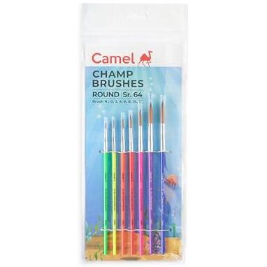 Camlin Champ Round Brush Set - Pack Of 7 (Multicolor)