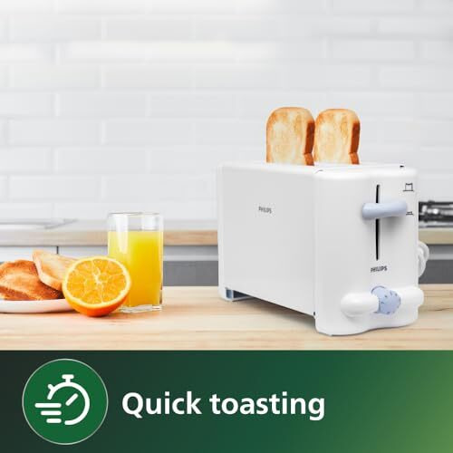 Philips Hd4815/01 2-Slice 800 Watts Pop-Up Toaster (White)