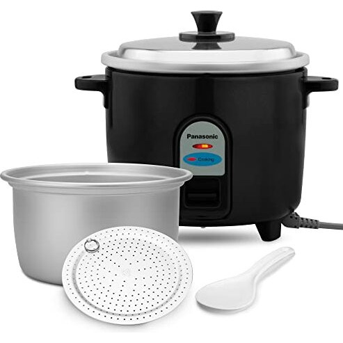 Panasonic Electric Automatic Cooker With Auto Switch Off| Sr-Wa10 (E) | 450 Watts | Capacity 1.0 Litre With 600 Grams Raw Rice Cooking |Colour Black