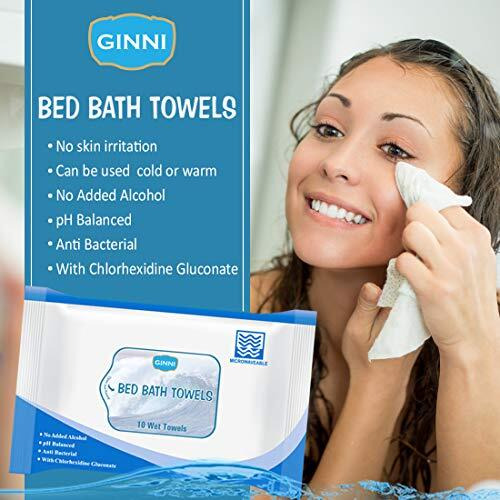 Ginni Hygiene Bed Bath Wipes Large Wet Wipes For Adults, Patients, And Babies. Ideal For Sponge Baths And Refreshing Hygiene. 10 Pulls Per Pack (Pack Of 3), Gentle And Convenient