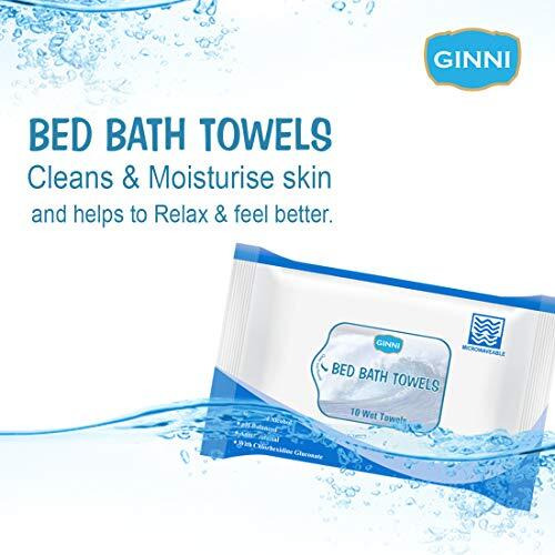 Ginni Hygiene Bed Bath Wipes Large Wet Wipes For Adults, Patients, And Babies. Ideal For Sponge Baths And Refreshing Hygiene. 10 Pulls Per Pack (Pack Of 3), Gentle And Convenient