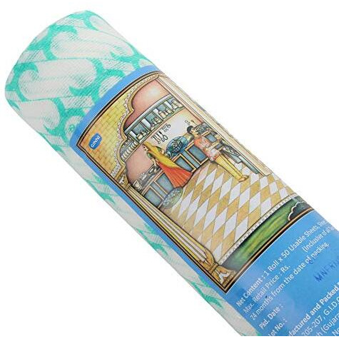 Ginni Premium Printed Kitchen Swipe Rolls Non Woven Fabric, Kitchen Tissue/Towel Tissue Roll Reusable & Washable (Multi-Purpose Household Sheets) - 30X25 Cm (200 Pulls)