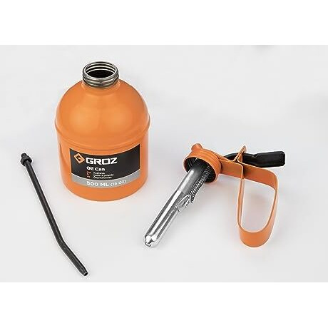 Groz 500Ml Oil Can With Spout | Easy And Spill Free Oiling | Easy Thumb Press Mechanism | Oil Can For Garage, Industrial, Automotive , Diy | V500R