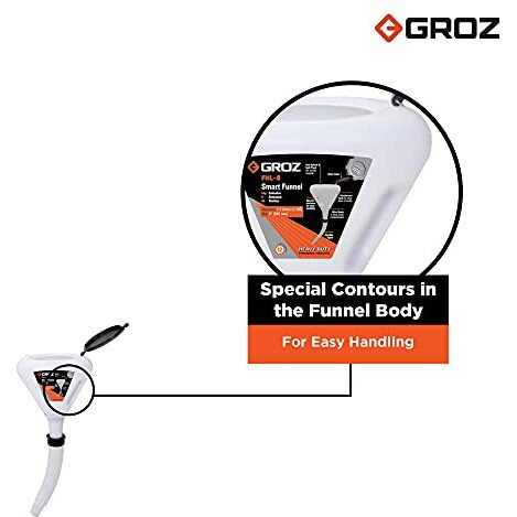 Groz Smart Funnel For Petrol, Diesel, Kerosene | V Shape Funnel With Filter | Smart Funnel With Cap & Flexible Spout | Capacity 1.7 Litres | Fnl/8