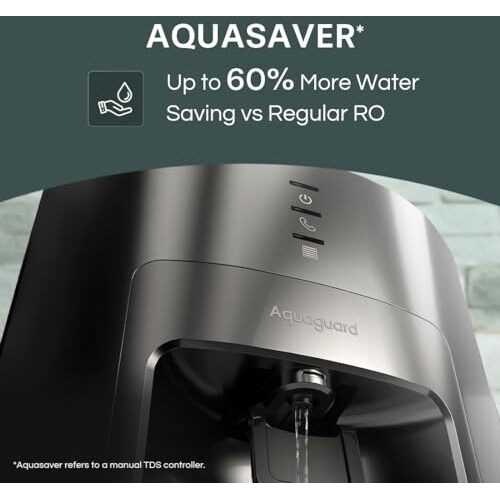 Aquaguard Delight Nxt Aquasaver 9-Stage Water Purifier | Upto 60% Water Savings | Ro+Uv+Uf+Mc Tech | Taste Adjuster | Suitable For Borewell, Tanker & Municipal Water | IndiaS 1 Water Purifier