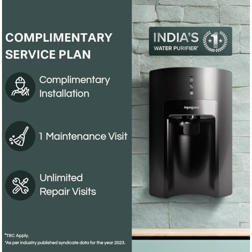 Aquaguard Delight Nxt Lite Ro+Mc Water Purifier | Free Service Plan Worth 2000 | IndiaS 1 Water Purifier | Suitable For Borewell, Tanker & Municipal Water | 30X Impurity Removal Vs Local Purifiers