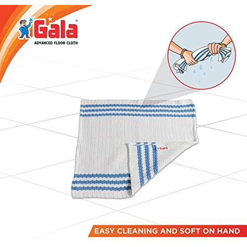 Gala Microfiber Advance Floor Cleaning Cloth(Pocha) For Mopping - White, Pack Of 2 (163054)