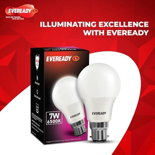Eveready Base B22D 7-Watt Led Bulb (Cool Day Light) - 3 Piece