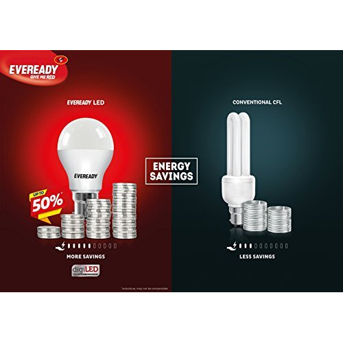 Eveready Base B22D 7-Watt Led Bulb (Cool Day Light) - 3 Piece