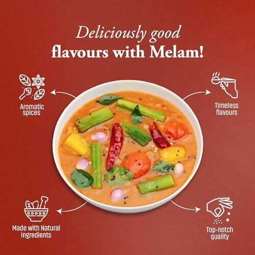 Melam Pure And Authentic Tamil Nadu Style Sambar Masala Powder 500G | No Added Artificial Colors & Flavourings