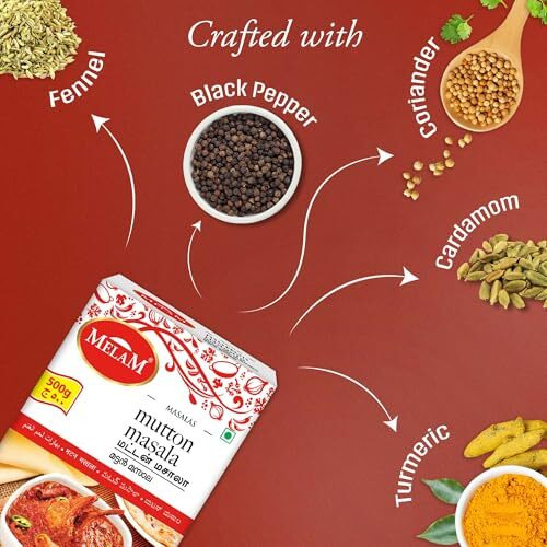 Melam Spicy Mutton Masala Powder 500G | No Added Preservatives, Artificial Colors & Flavourings