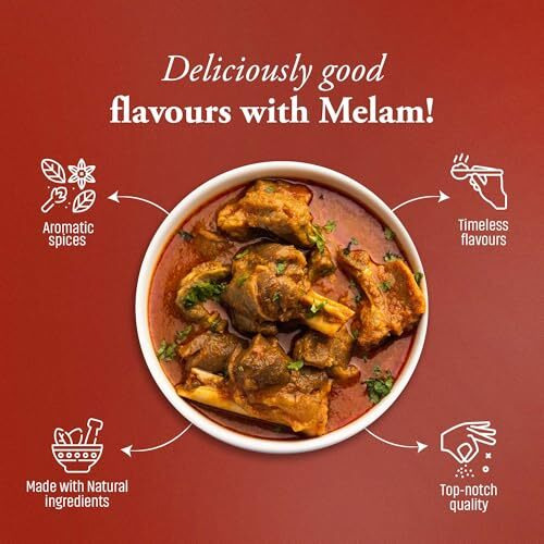 Melam Spicy Mutton Masala Powder 500G | No Added Preservatives, Artificial Colors & Flavourings