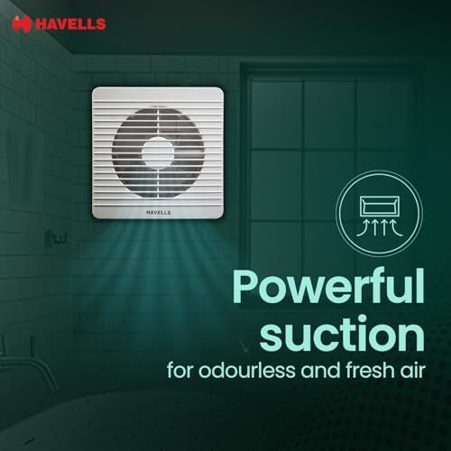 Havells 200Mm Ventil Air Bldc Exhaust Fan | Strong Air Suction, Rust Proof Body And Dust Protection Shutters | Suitable For Bathroom, Kitchen & Office, 2 Year Warranty | (Pack Of 1, White)