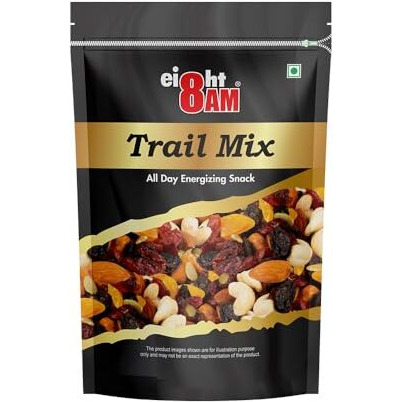 8Am Trail Mix Dry Fruits & Nuts, 200Gm, Made With Nutritious Ingredient Cranberries, Cashew, Almonds, Black Raisin, Dried Mango, Pumpkin Seeds, Healthy And Tasty Snack, Rich Source Of Zinc, Potassium And Iron