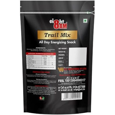 8Am Trail Mix Dry Fruits & Nuts, 200Gm, Made With Nutritious Ingredient Cranberries, Cashew, Almonds, Black Raisin, Dried Mango, Pumpkin Seeds, Healthy And Tasty Snack, Rich Source Of Zinc, Potassium And Iron