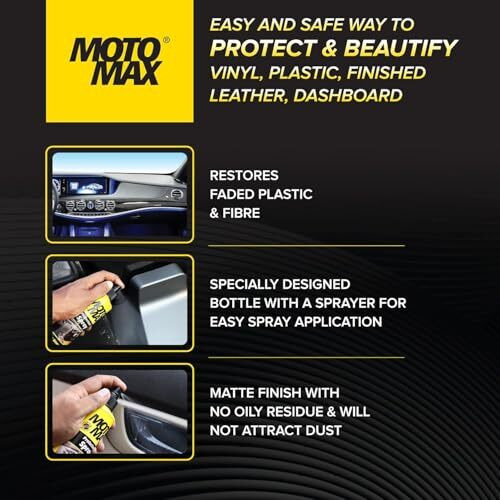 Motomax Protectant Spray (100 Ml)| Repels Dust, Pollutants| Protect, Restore Faded Vinyl, Plastic, Leather, Dashboard, Rubber, Tyres Of Cars, Bikes, Motorcycles & Scooty| Provides Long Lasting Shine